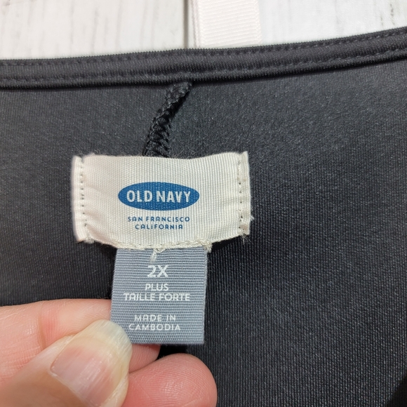 Old Navy Women's Black Scuba Knit Sleeveless Dress Size 2X Draped Neckline. - Picture 3 of 5